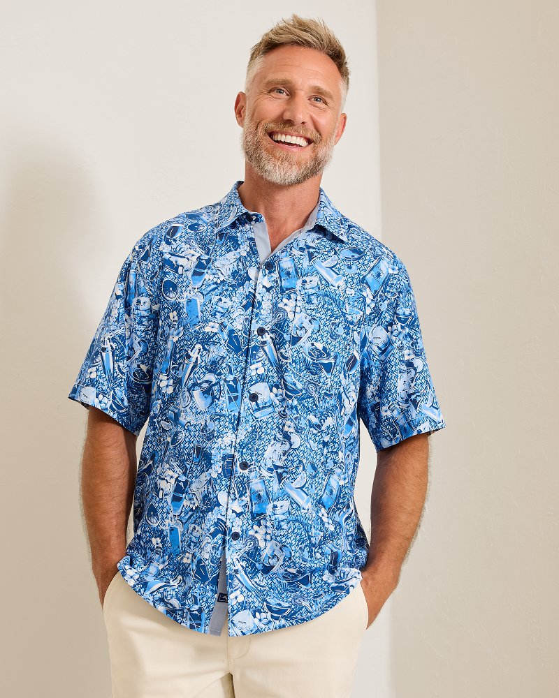 Island Mixer Silk Camp Shirt - Mountain Bluebell