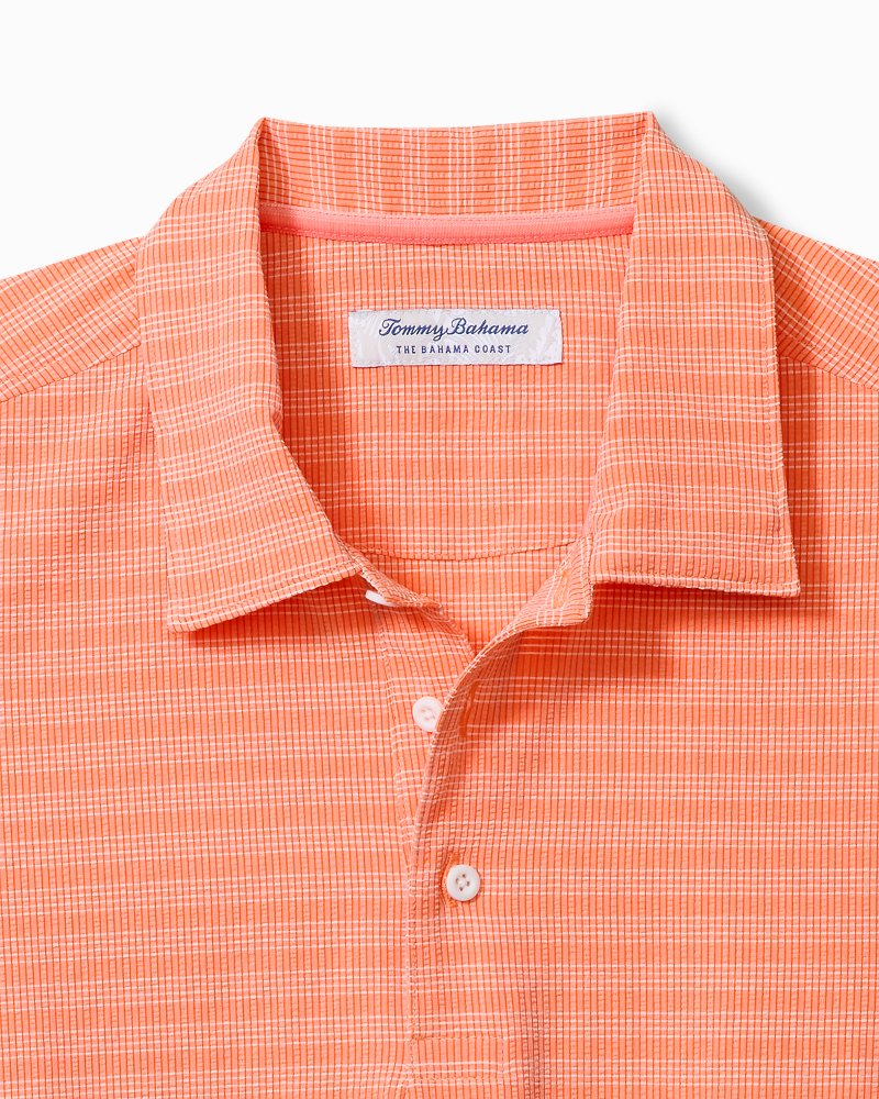 Bahama Coast Scala Stripe IslandZone Polo - Ember Red