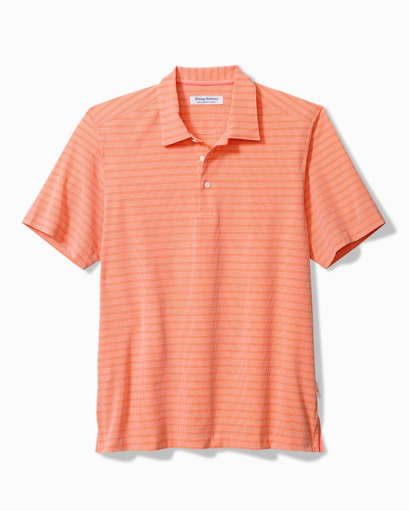 Bahama Coast Scala Stripe IslandZone Polo - Ember Red