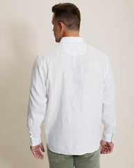 Tide the Knot Long-Sleeve Linen Shirt - White