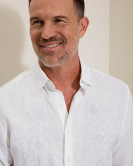 Tide the Knot Long-Sleeve Linen Shirt - White