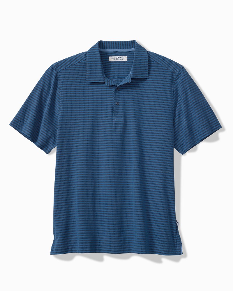Bahama Coast Fades Away IslandZone Polo - Deep Azure