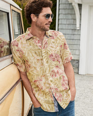 Sand Linen Villa Nueva Vines Shirt - Golden Honey