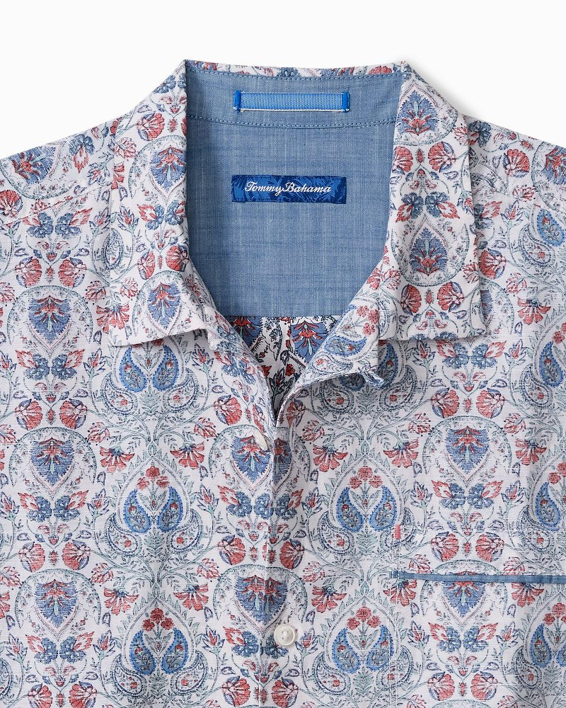 Sand Linen Santa Rosa Gardens Camp Shirt - Lake