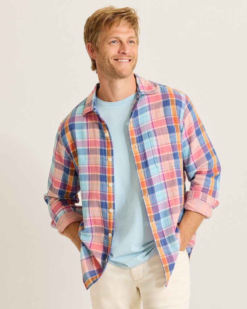 Palma Roja Plaid Shirt - Turquoise Haze