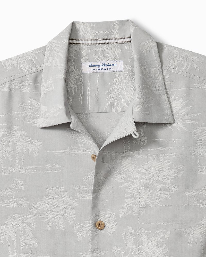 Coastal Ease Palm Visions IslandZone Camp Shirt - Silver Streak