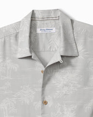Coastal Ease Palm Visions IslandZone Camp Shirt - Silver Streak