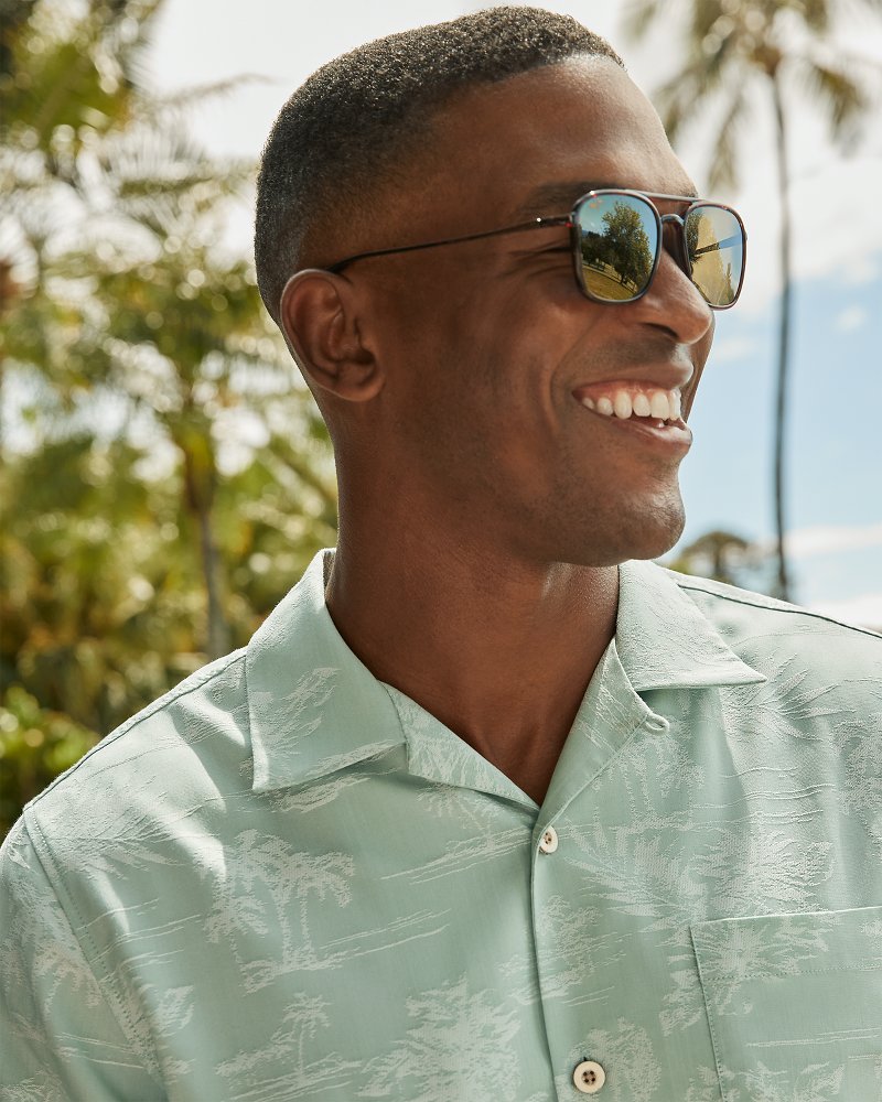 Coastal Ease Palm Visions IslandZone Camp Shirt - Aged Copper