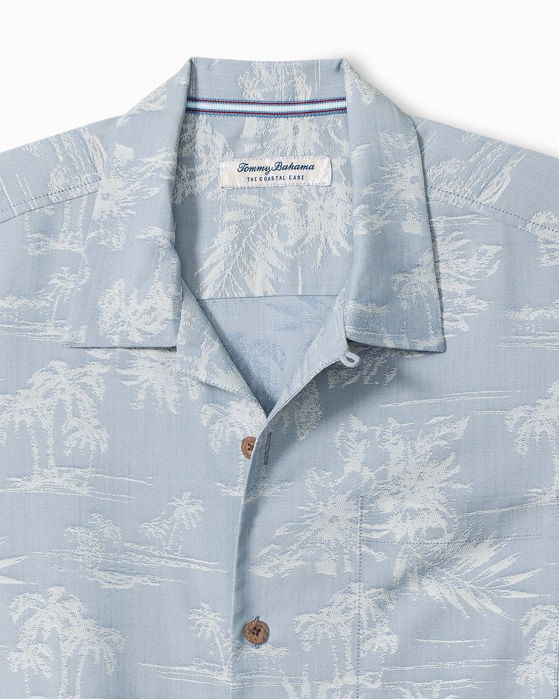 Coastal Ease Palm Visions IslandZone Camp Shirt - Stellar Sapphire