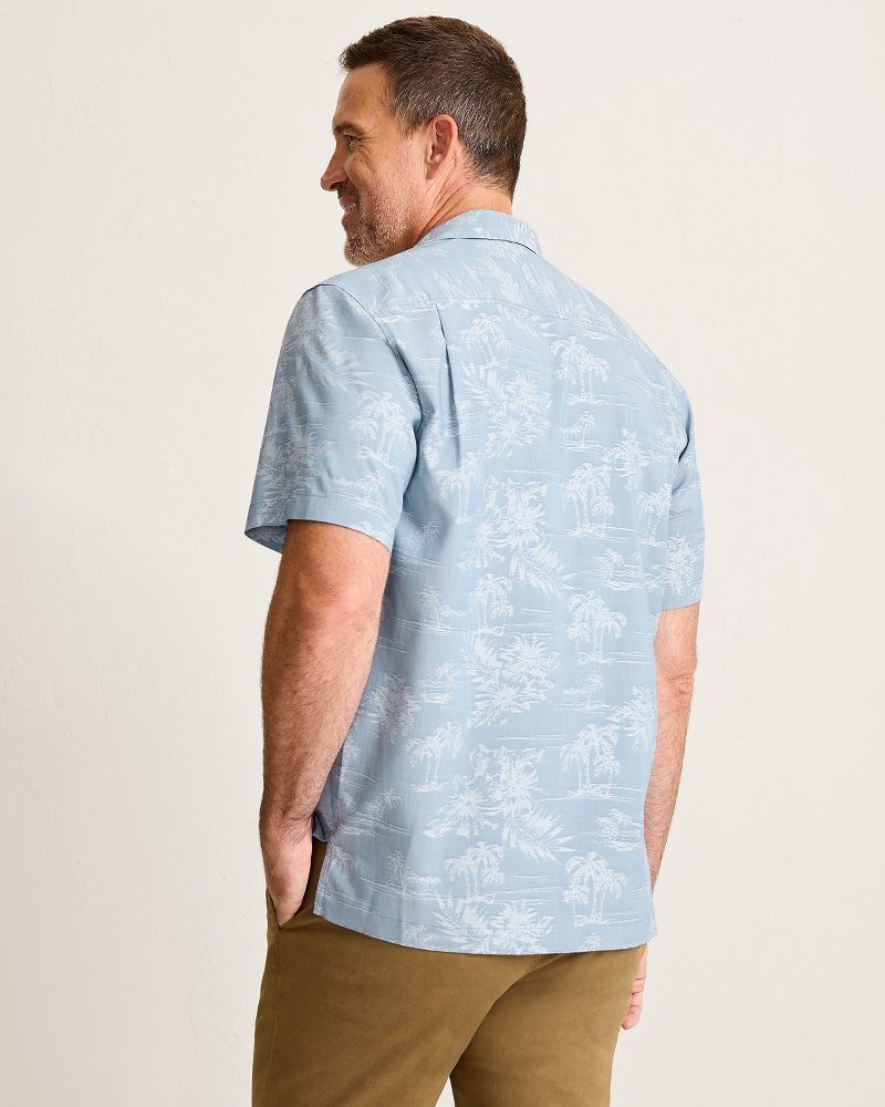 Coastal Ease Palm Visions IslandZone Camp Shirt - Stellar Sapphire
