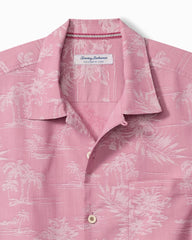 Coastal Ease Palm Visions IslandZone Camp Shirt - Deep Rose