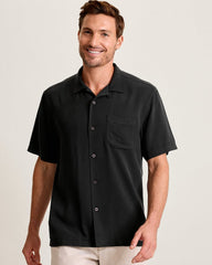 Harbor Luxe Silk Camp Shirt - Black