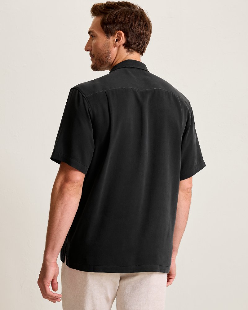 Harbor Luxe Silk Camp Shirt - Black