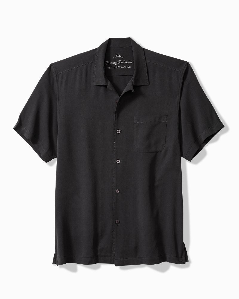 Harbor Luxe Silk Camp Shirt - Black