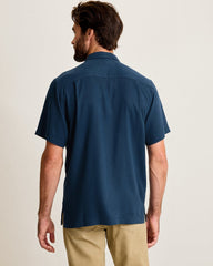 Harbor Luxe Silk Camp Shirt - Navy