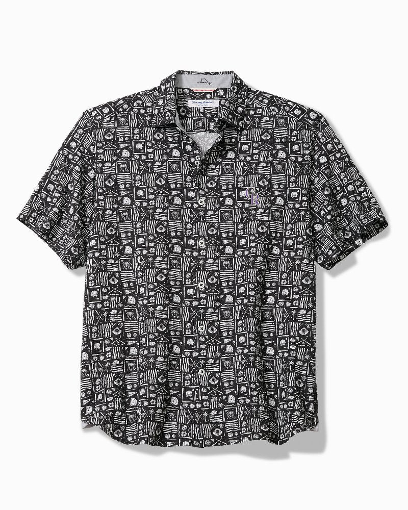 MLB Nova Wave Ballpark Batik Cotton-Blend Shirt - colorado_rockies
