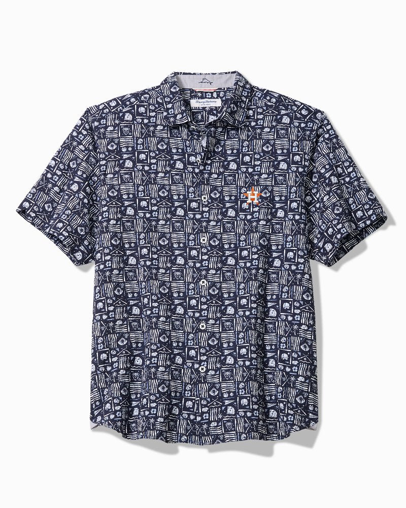 MLB Nova Wave Ballpark Batik Cotton-Blend Shirt - houston_astros