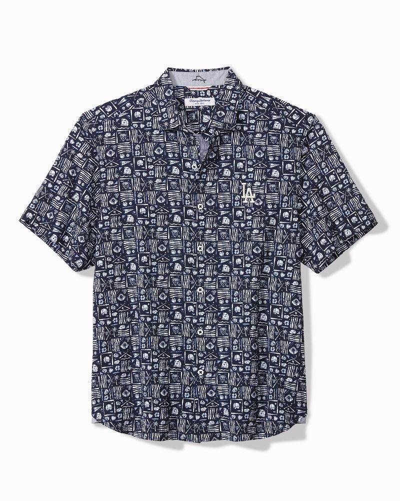 MLB Nova Wave Ballpark Batik Cotton-Blend Shirt - los_angeles_dodgers