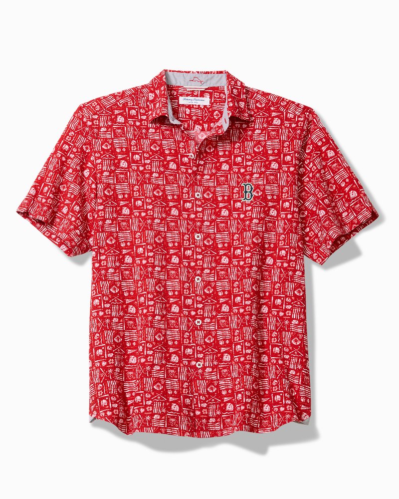 MLB Nova Wave Ballpark Batik Cotton-Blend Shirt - boston_red_sox