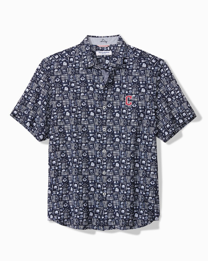 MLB Nova Wave Ballpark Batik Cotton-Blend Shirt - cleveland_guardians