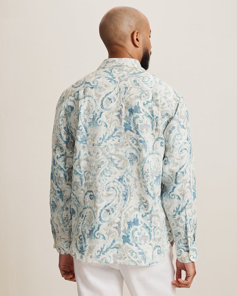 Breezy Cay Linen Long-Sleeve Shirt - Hazy Teal