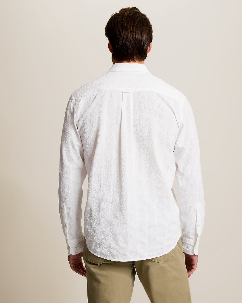 Nova Wave Cotton-Blend Long-Sleeve Shirt - White