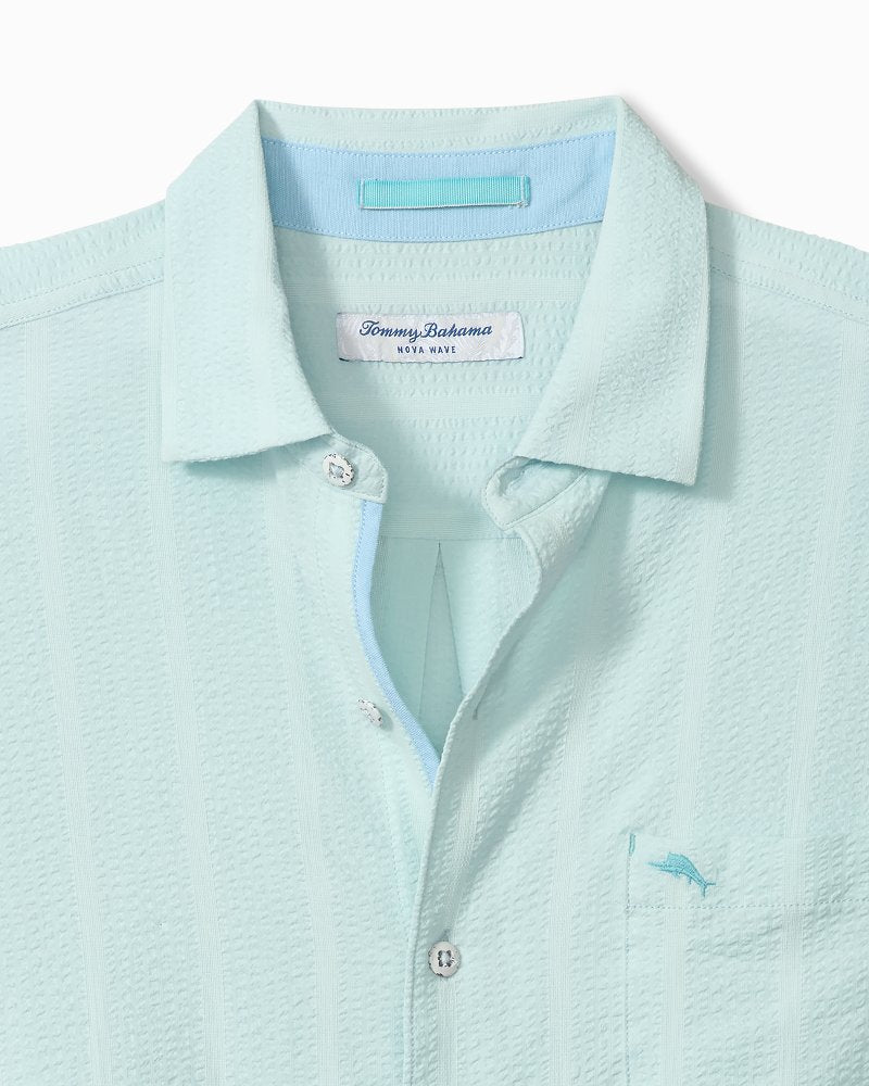 Nova Wave Cotton-Blend Long-Sleeve Shirt - Dusty Aqua