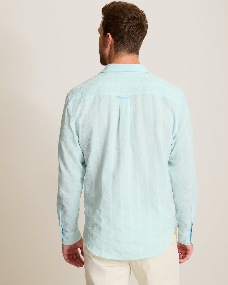 Nova Wave Cotton-Blend Long-Sleeve Shirt - Dusty Aqua