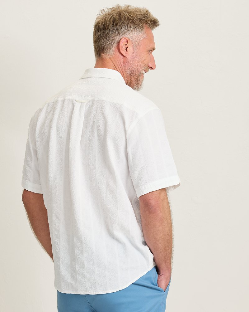 Nova Wave Cotton-Blend Short-Sleeve Shirt - White