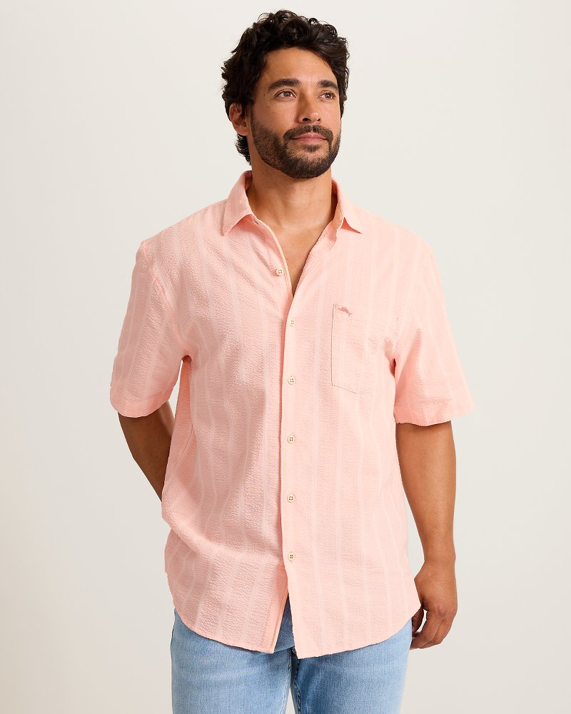 Nova Wave Cotton-Blend Short-Sleeve Shirt - Melonie