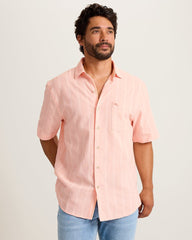 Nova Wave Cotton-Blend Short-Sleeve Shirt - Melonie