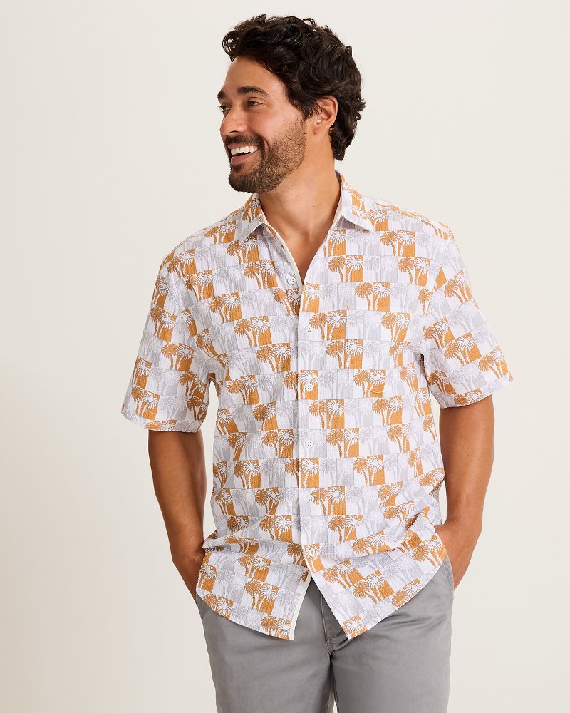 Nova Wave Sunnyside Palms Cotton-Blend Shirt - Dark Antique Gold