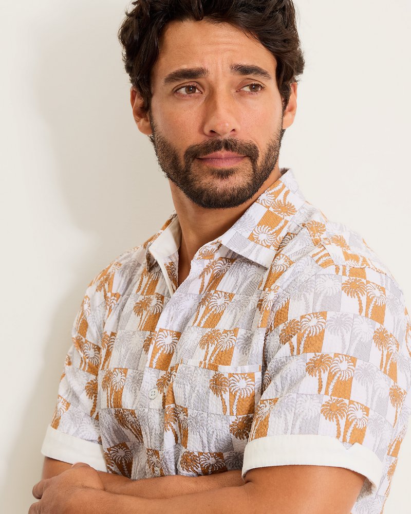 Nova Wave Sunnyside Palms Cotton-Blend Shirt - Dark Antique Gold