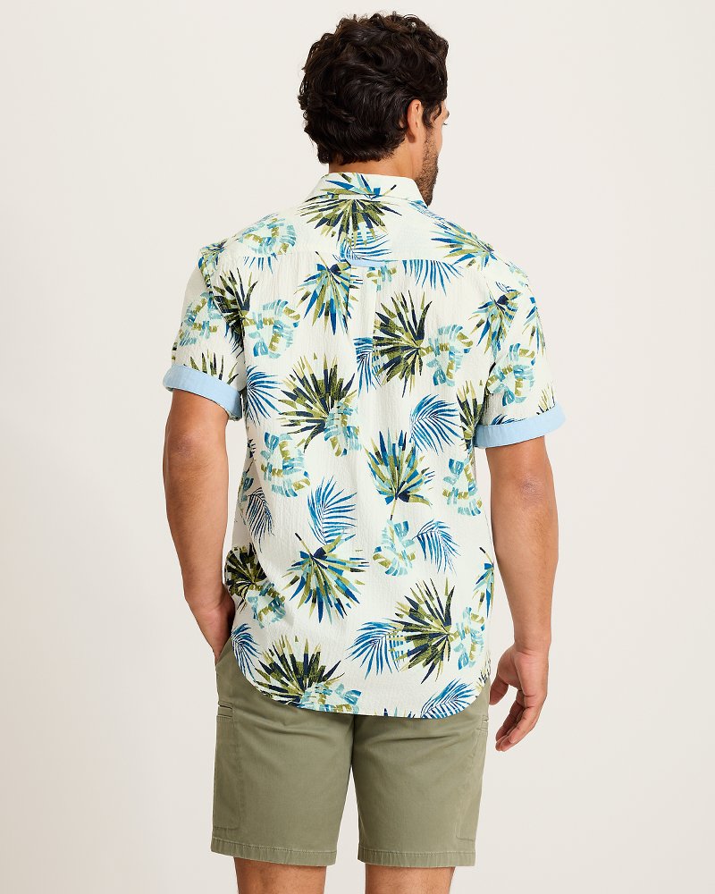 Nova Wave Frond Mosaic Cotton-Blend Shirt - White