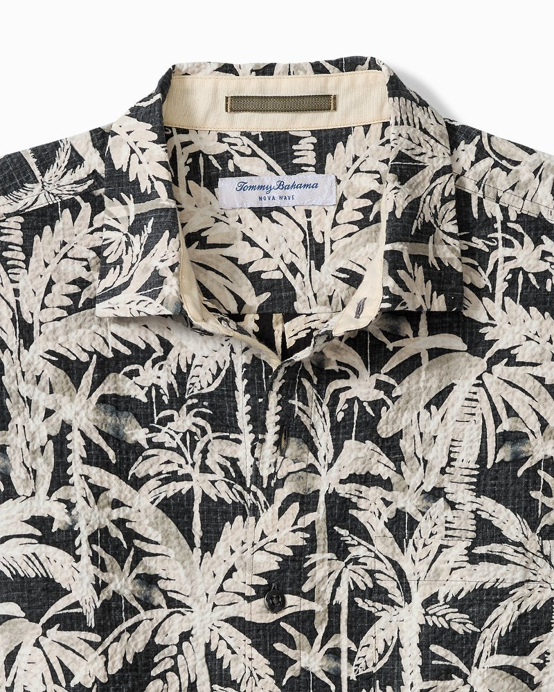 Nova Wave Nero Palms Cotton-Blend Shirt - Black