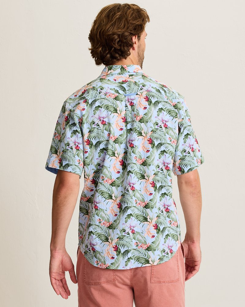 Nova Wave Blue Sky Vines Cotton-Blend Shirt - Dew Drop