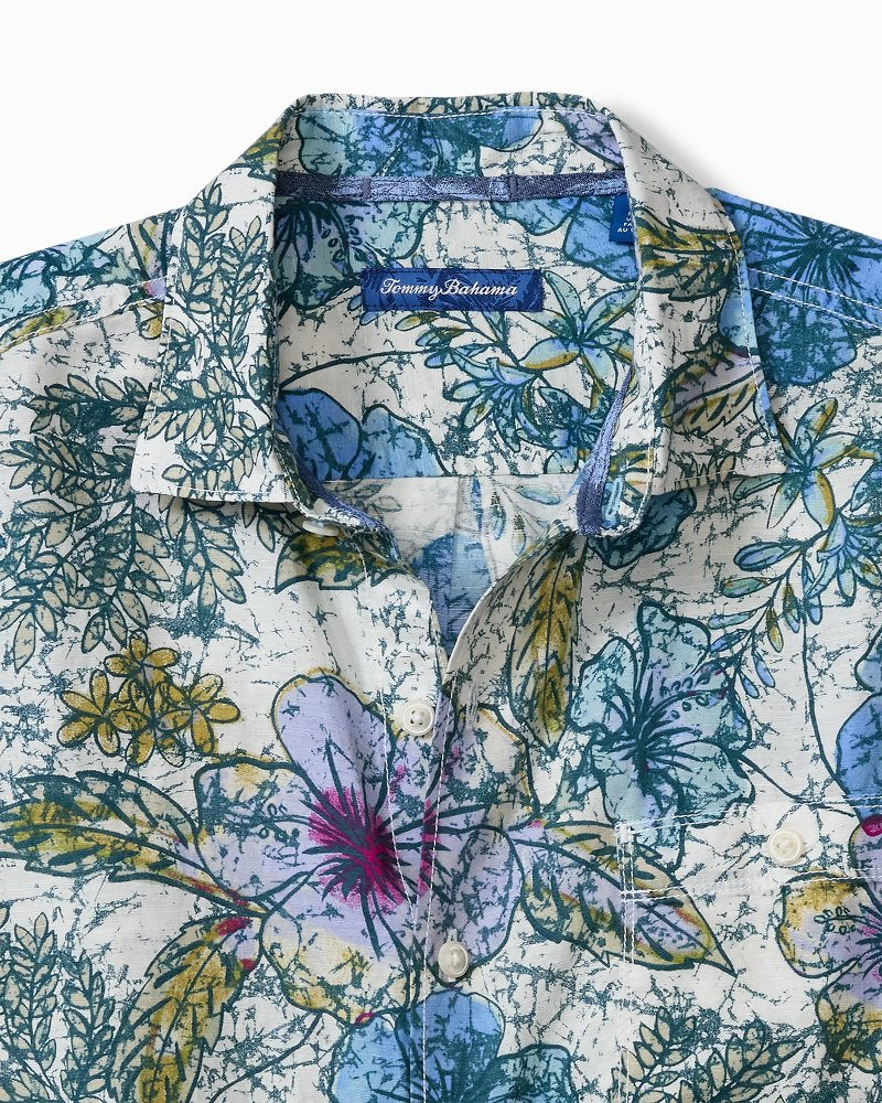 Sand Linen Al Fresco Blooms Shirt - Classic Lavender
