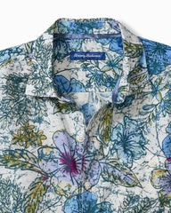 Sand Linen Al Fresco Blooms Shirt - Classic Lavender
