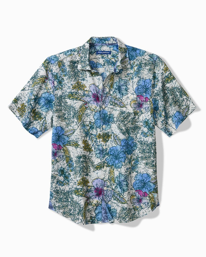 Sand Linen Al Fresco Blooms Shirt - Classic Lavender
