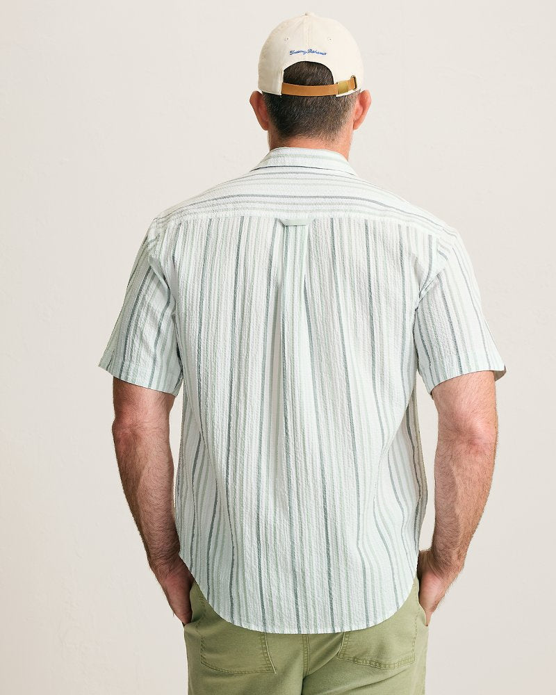Nova Wave Aloha Stripe Cotton-Blend Shirt - Dusty Sage