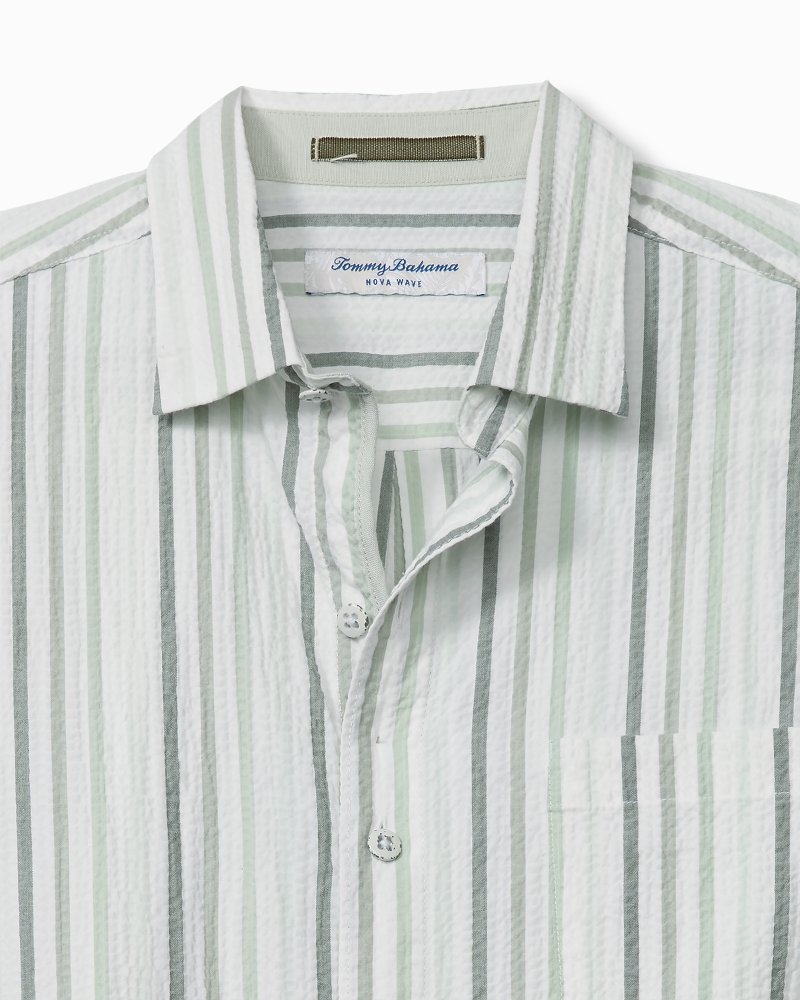 Nova Wave Aloha Stripe Cotton-Blend Shirt - Dusty Sage