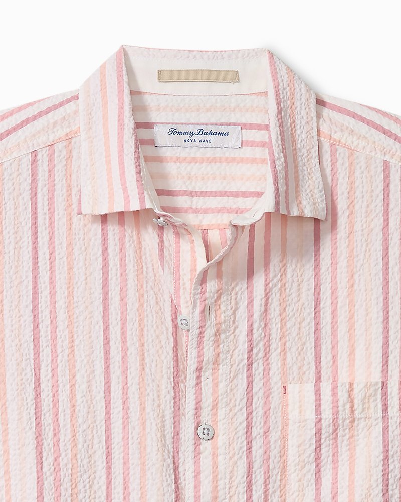 Nova Wave Aloha Stripe Cotton-Blend Shirt - Red Spark