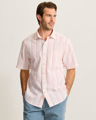Nova Wave Aloha Stripe Cotton-Blend Shirt - Red Spark