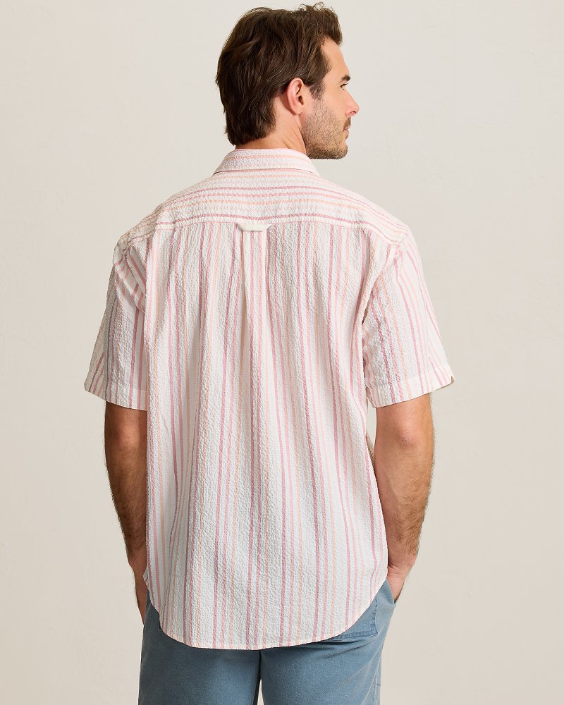 Nova Wave Aloha Stripe Cotton-Blend Shirt - Red Spark