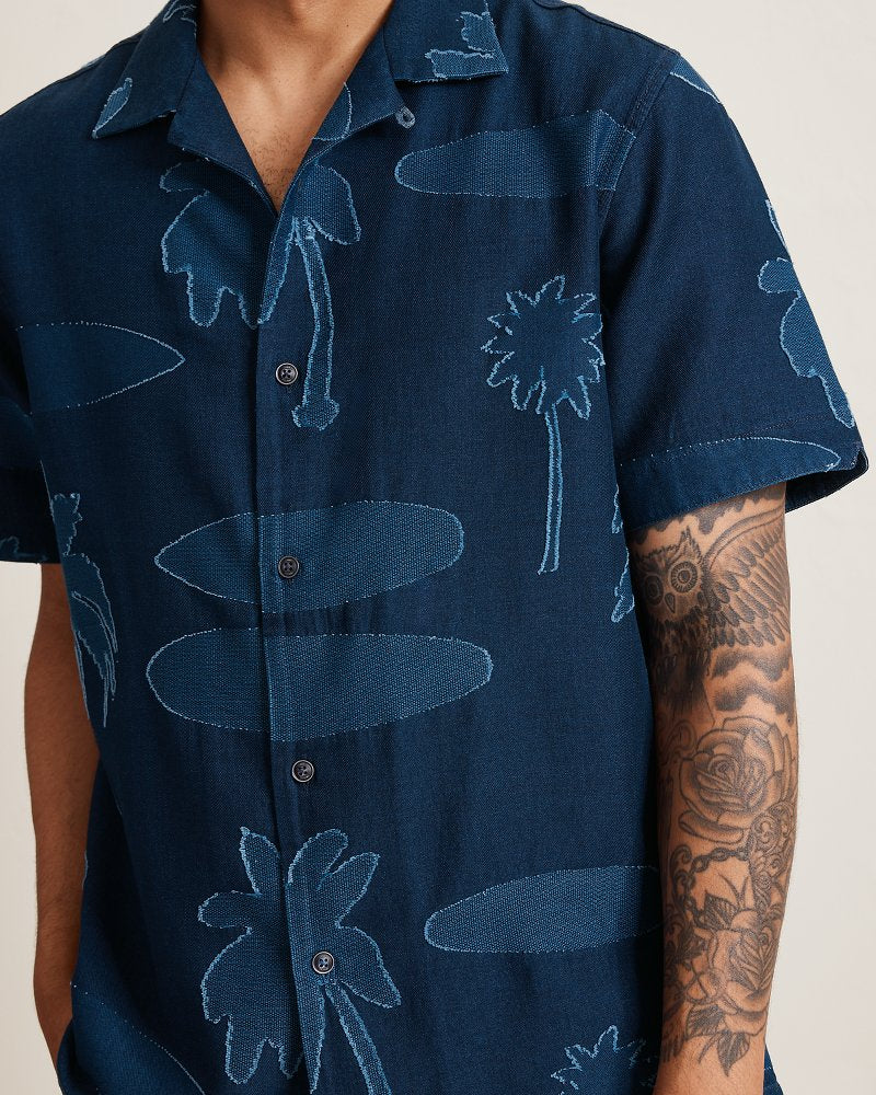 Destination Indigo Cotton Camp Shirt - Dark Indigo