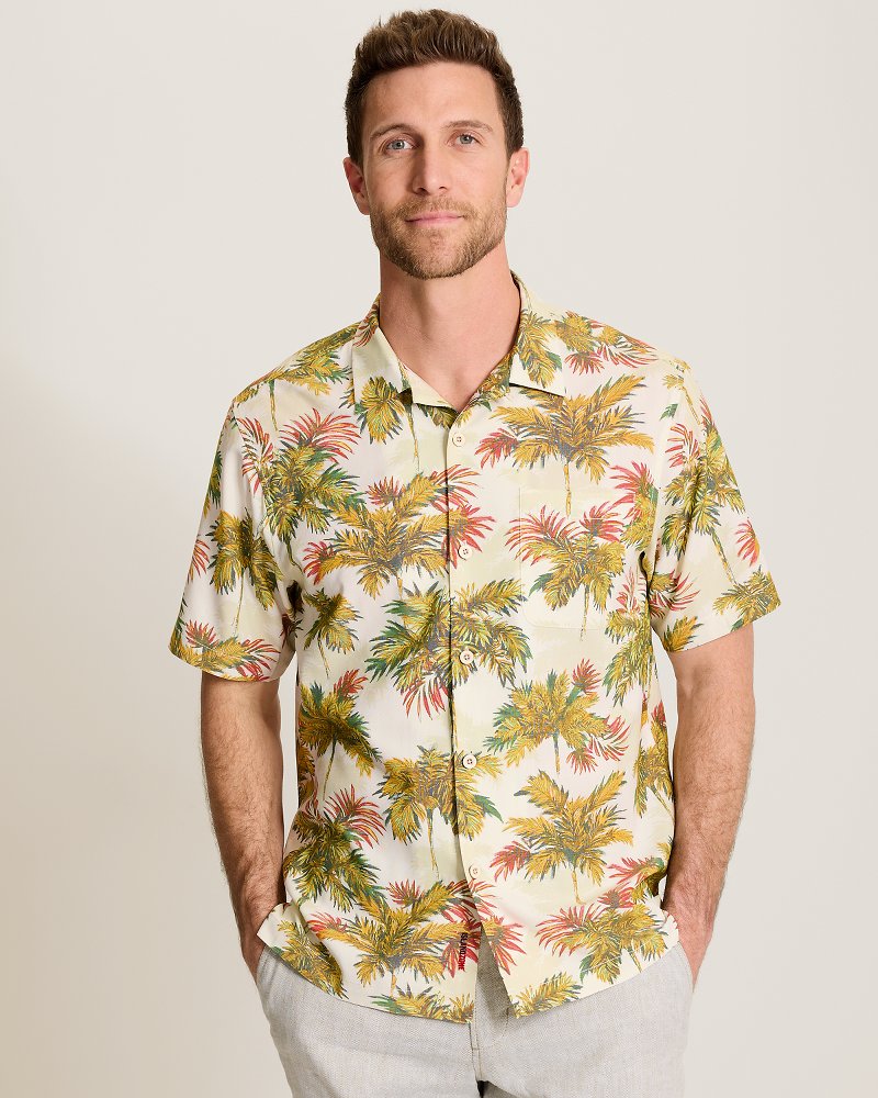 Coastal Ease Palm Voyage IslandZone Camp Shirt - Racing Green