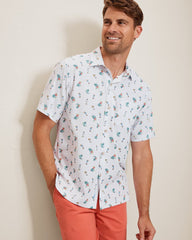Coastal Ease Fiesta Fizz IslandZone Camp Shirt - Oceana Blue