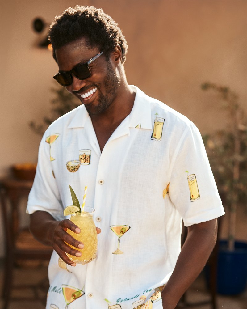 Tommy Bahama Mixers Linen Camp Shirt - Continental