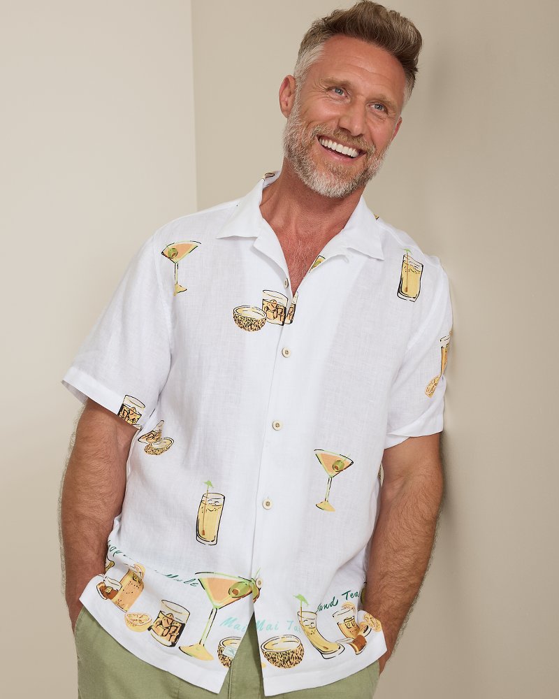 Tommy Bahama Mixers Linen Camp Shirt - Continental