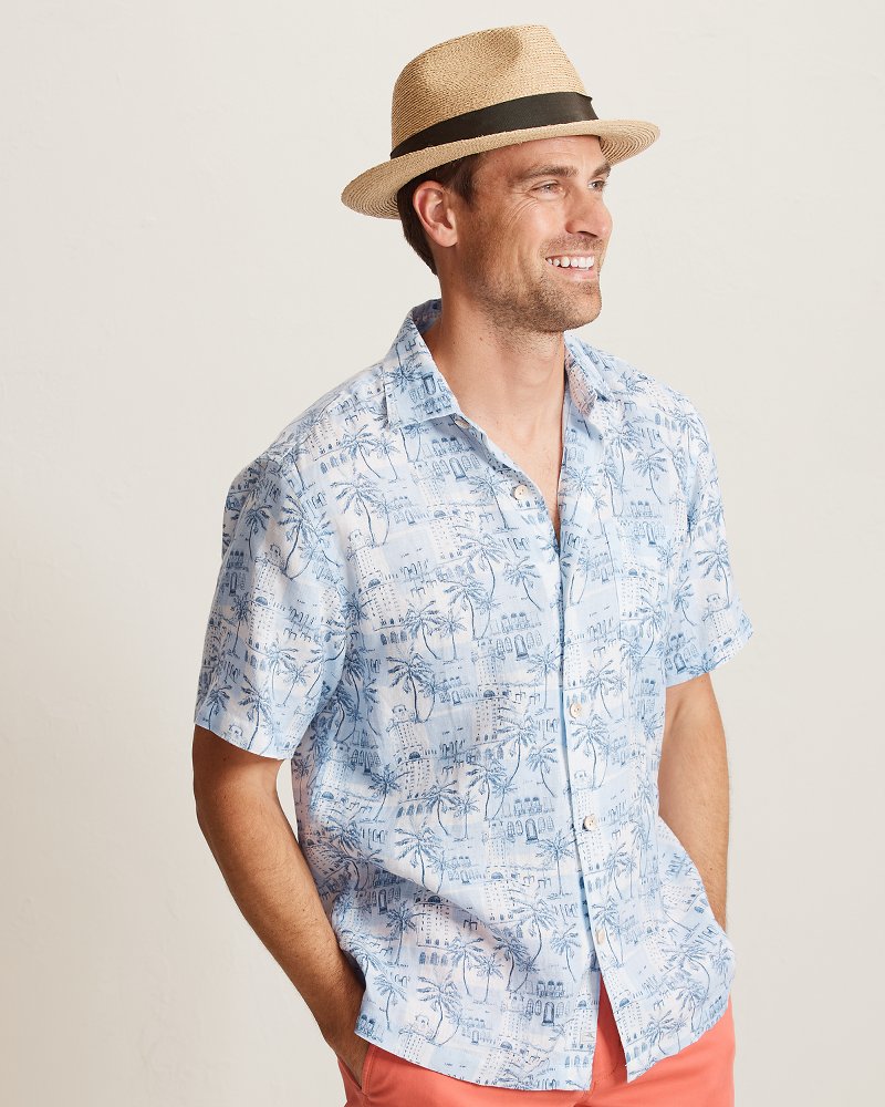 Seaside Avenue Linen Camp Shirt - Norse Blue